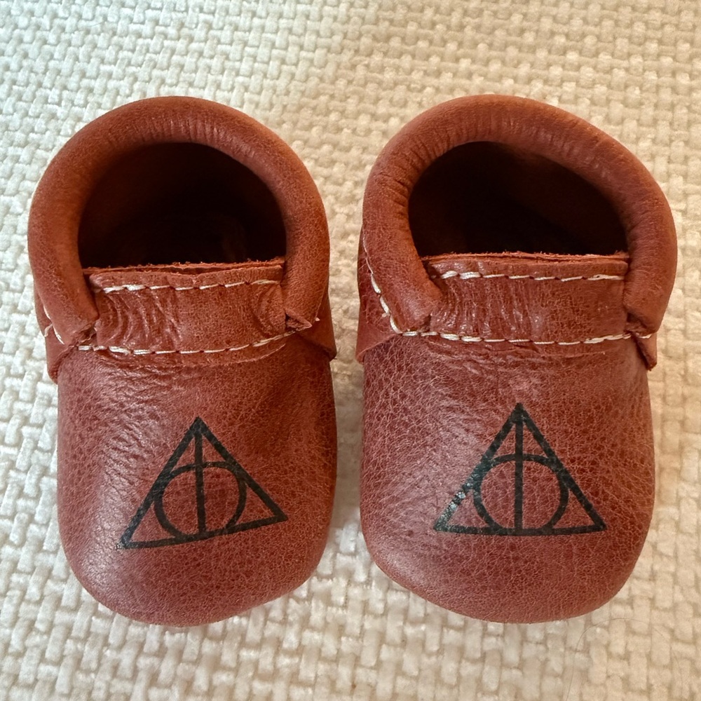 NEW Freshly Picked Harry Potter soft sole brown leather baby shoes